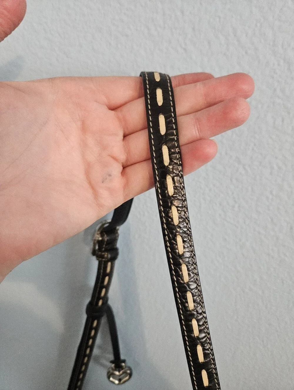 Brighton Woven Straw Crossbody Bag with Black Trim